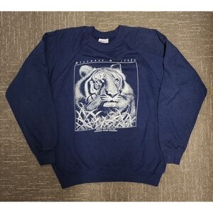 Vintage 90s National Wildlife Federation Bengal Tiger Sweatshirt Size Large